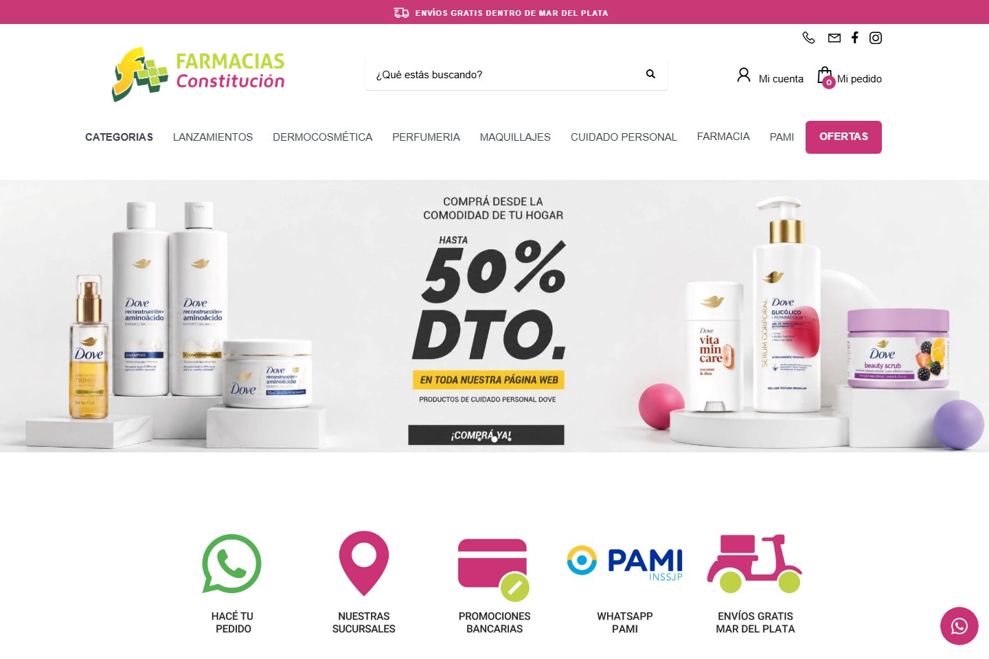 Captura de la tienda de Farmacias Constitución